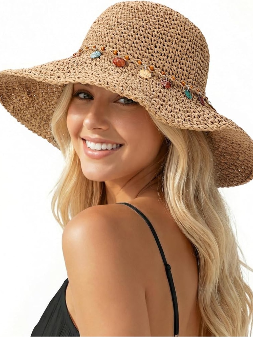 NWT Beach Woven Straw Sun Protection Hat